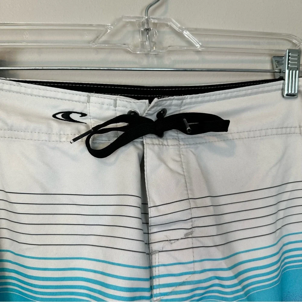 O'Neill Men's Striped Multicolored Swim Shorts Blue Purple Gray Surf Beach Wear